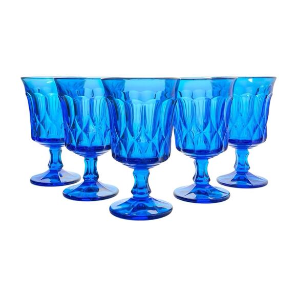 Noritake “Perspective, Blue” Set of 5 Iced Tea Glasses 6 3/8” 12oz - Picture 1 of 4